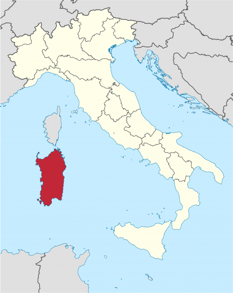 Italien Sardinien Landkart