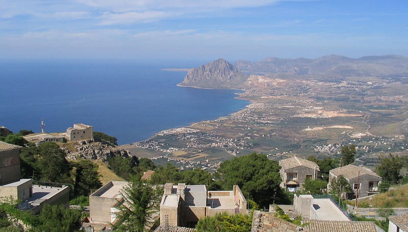 Italien Sizilien Erice Panoramablick