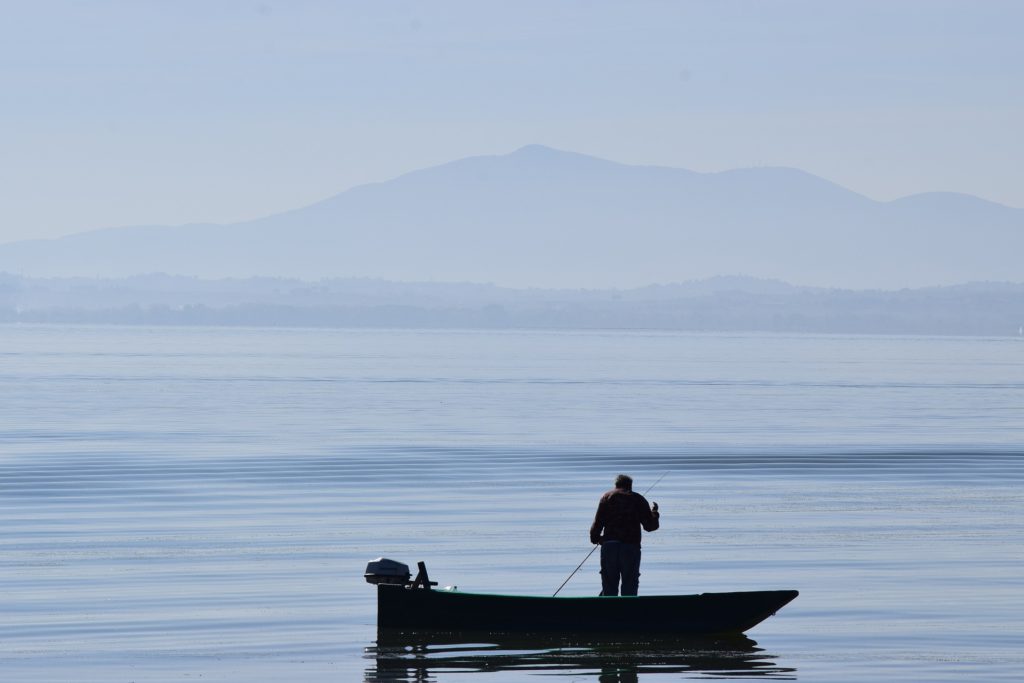 Italien Umbrien Trasimeno See Fischer